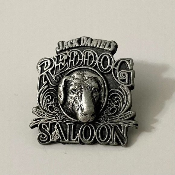 Vtg Bergamot Jack Daniels Red Dog Saloon Hat Lapel Pin - Picture 2 of 8